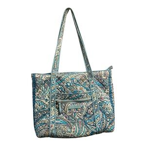 Vera Bradley Signature Cotton Vera Tote Bag, Daisy Dot Paisley EUC